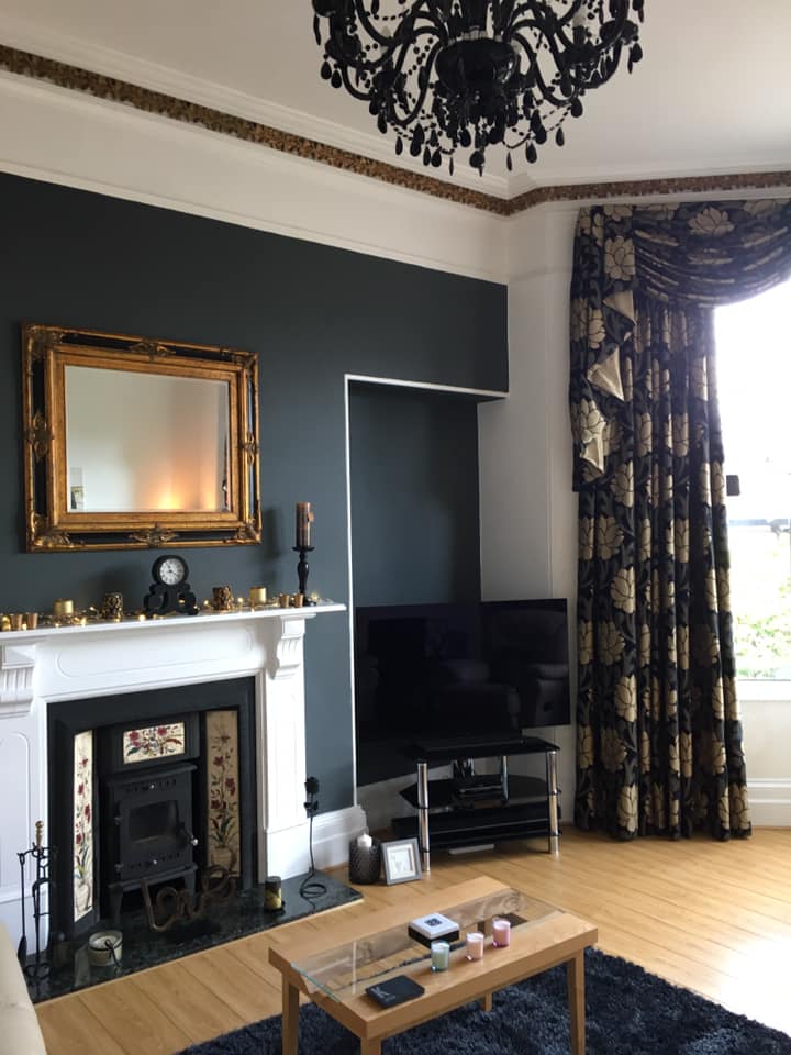 stunning black and gold Victorian lounge