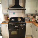 Smooth Flint painted kitchen cupboards.